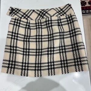 J. Crew Checkered Mini Skirt - Black and Cream